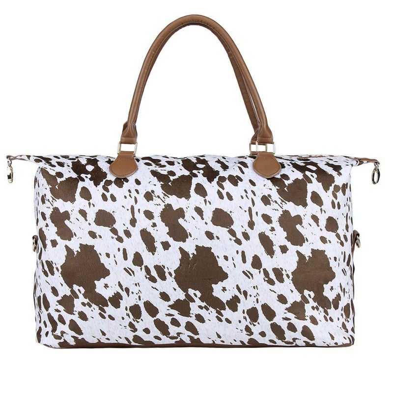 XinblueCo Cow Print Weekender Bag Cow Print Duffle Bag with Shouler Strap Cow Print Overnight Bags for Women Western Weekender Bag for Hospital Maternity - Image 5